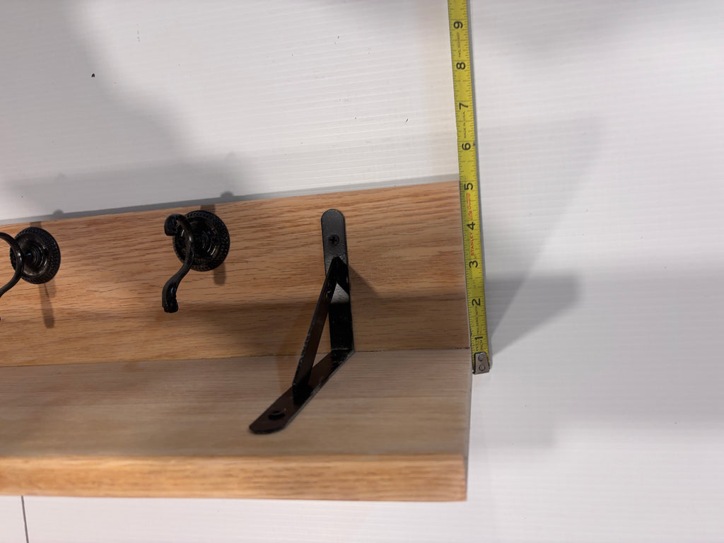Tablette et porte manteaux en chêne